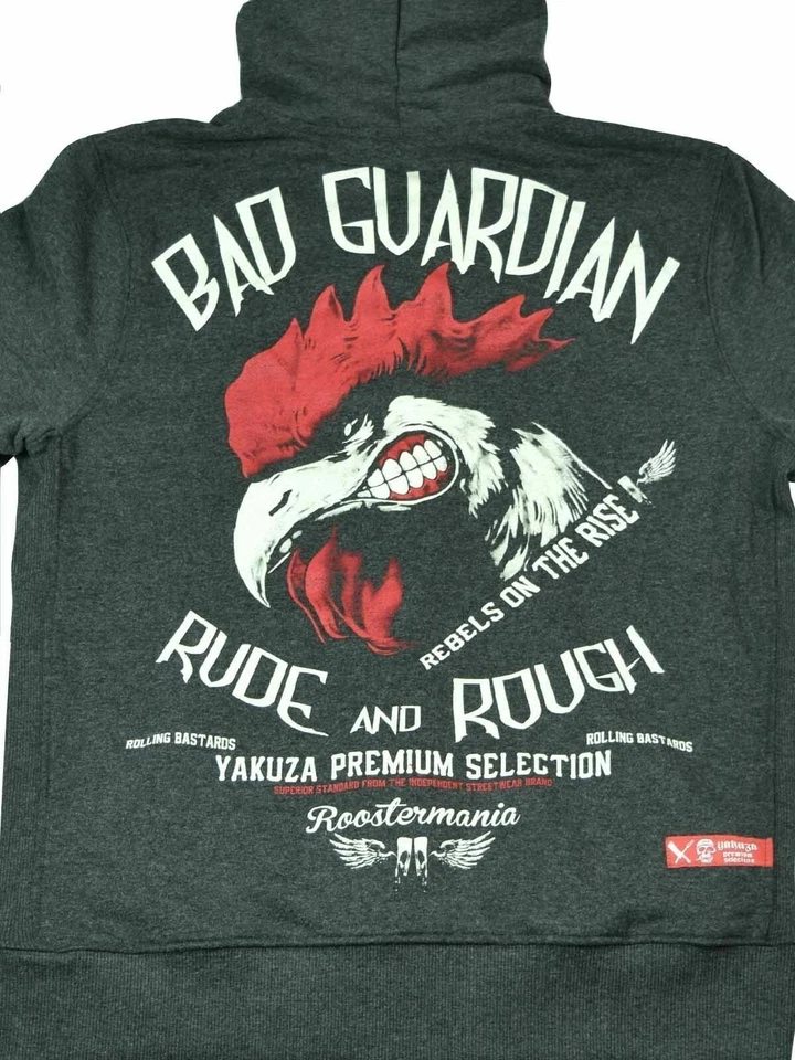 Yakuza Premium Kapuzenjacke Hoodie Hoody Weste Zipper Grau 5006 - Bild 3 von 3