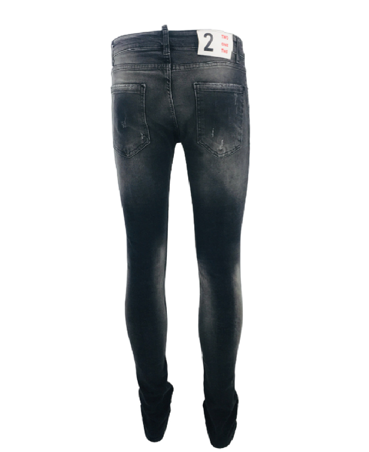 Men's Jeans Denim Patchwork Paint Splatter Distressed Ripped Men Jeans Casual image 3