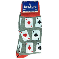Mens Funky Novelty ACES PLAYING CARDS SOCKS Gambling Casino Poker Blackjack Game