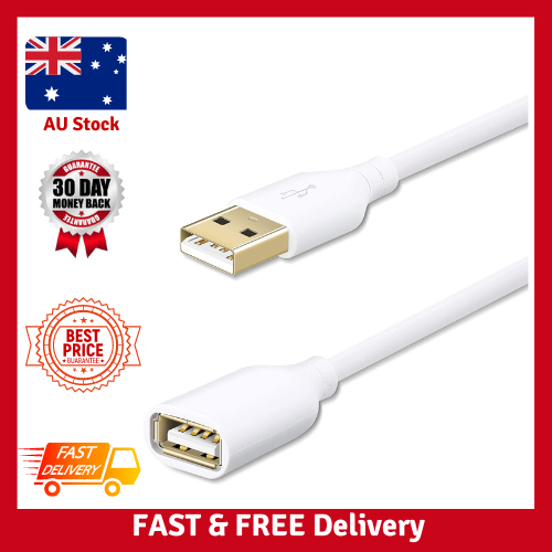10FT USB 2.0 A Male To A Female Extension Cable – PC Laptop Extender, Unbranded