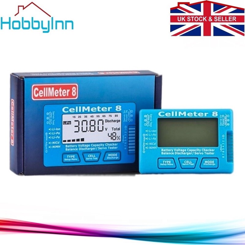 Cellmeter8 Battery Capacity Voltage Servo Motor Checker Tester Meter LiPo LiFe