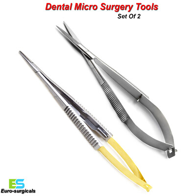 Dental Castroviejo Needle Holder TC Noyes Suture Spring Scissors Micro