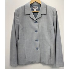 Pendleton Coat Jacket Blazer Wool Houndstooth Old Money Office Blue Womens 14