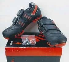 Comp Specialized Cycling Mountain Bike Shoes Men Size EU 38 US 6 Black Red Clips