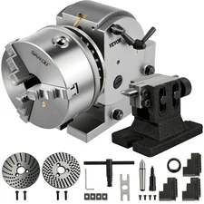 Indexing Dividing Head BS-1 6" 3 Jaw Chuck & Tailstock for CNC Milling Machine