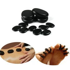 12 Pcs Hot Massage Stone Set Heater Natural Basalt Warmer Rock Kit 3.14 x 2.36in