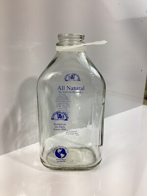 Vintage Morning Fresh Dairy 1/2 Gallon Glass Milk Bottle Jug w/ Handle Rare