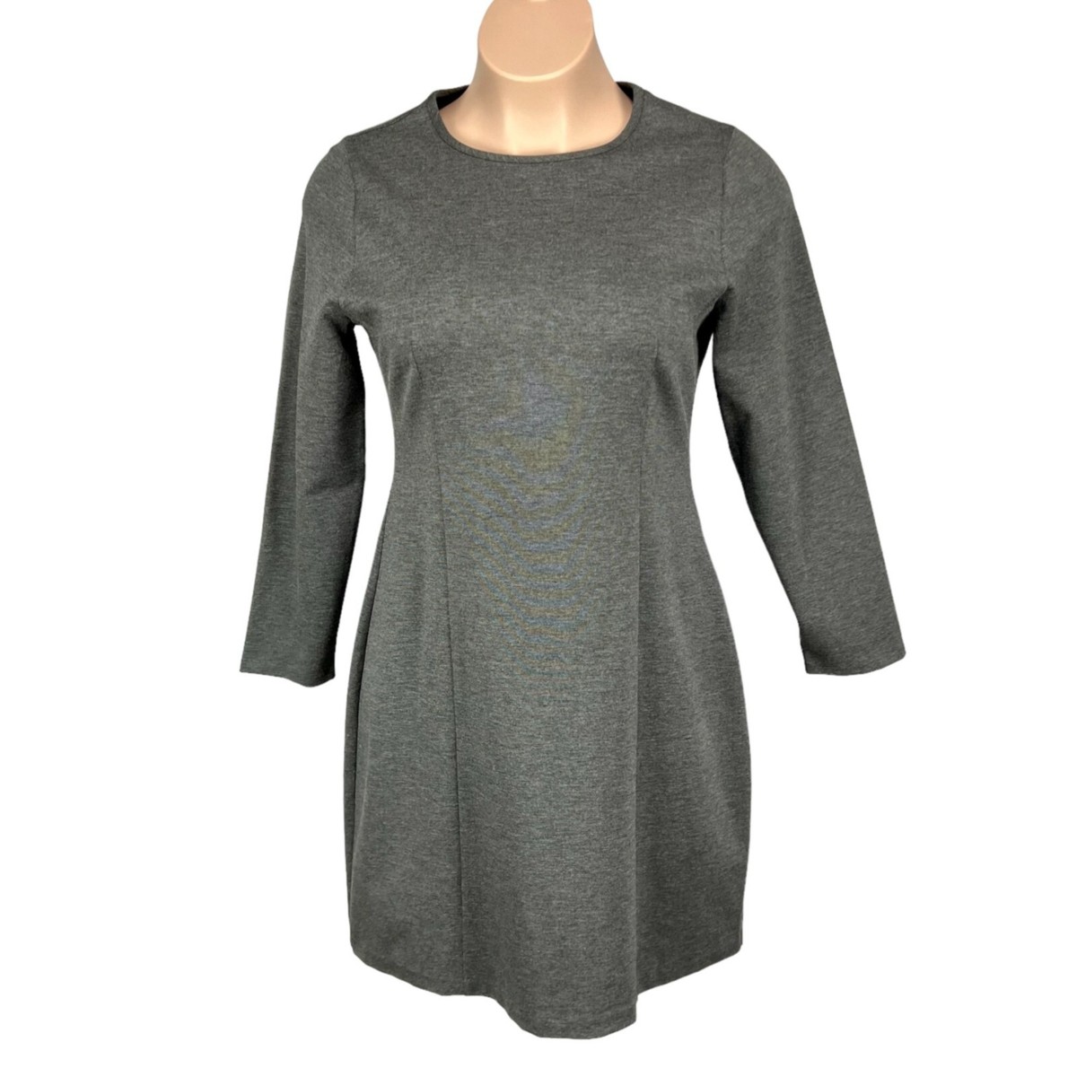J Crew Factory Womens Dress Gray Long Sleeve Stretch Ponte Knit size 14