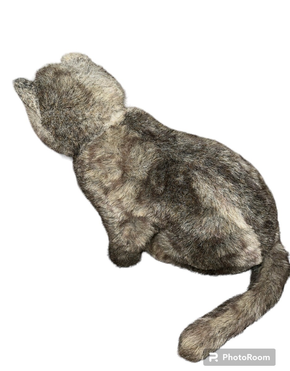 Vintage REAL SOFT TOYS Cat Plush Stuffed Toy Watford Gray