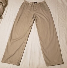 Mens CHAPS Khaki Pants 33 X 32  Flat Front