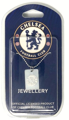 Chelsea FC Crest Plaqué Argent Chien Tag Pendentif