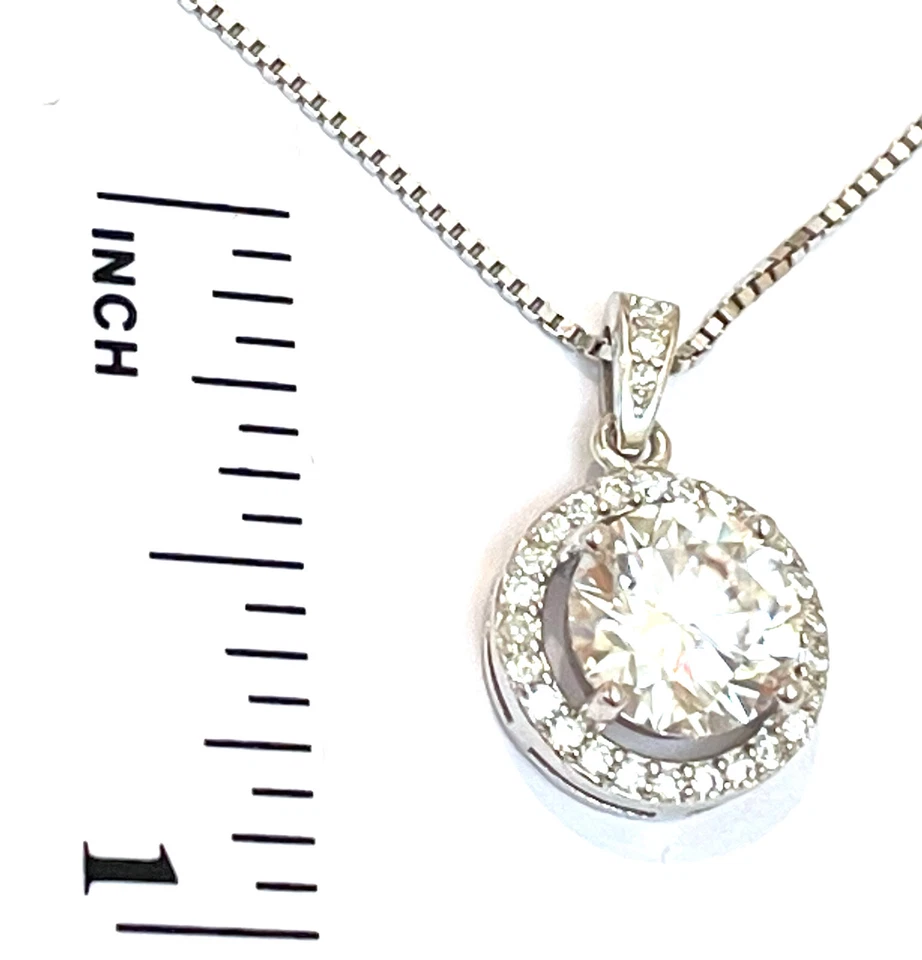 2ctw Diamond Solitaire Pendant Necklace Diamond Jewelry Valentine's day Platinum - Image 3 of 4