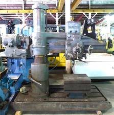 4' x 11" Carlton Radial Drill, 60-1500 RPM, 4 M.T., Box Table, Low Price