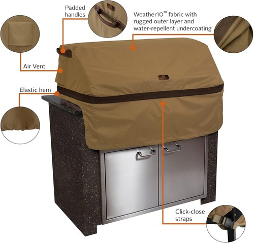 Heavy-Duty 37 Inch Grill Cover in Hickory for Ultimate Outdoor Protection - Picture 11 of 12