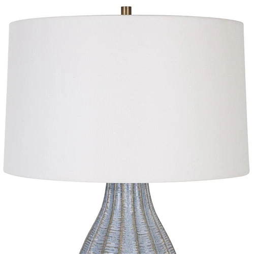 Uttermost Veston Farmhouse Steel and Ceramic Table Lamp in Blue - Picture 5 of 7