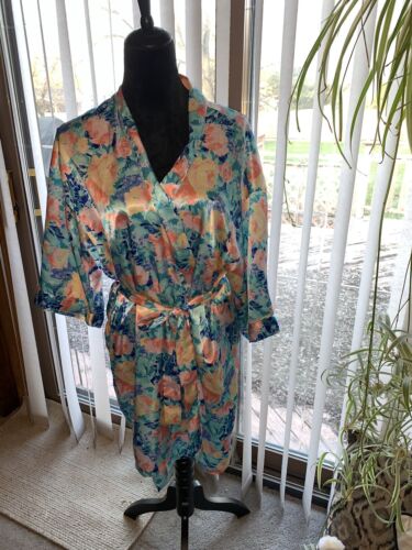 Sedu one size fits all vintage robe floral coral t
