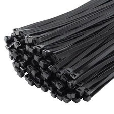 200pcs 10 Inch Black Zip Ties 75lbs Tensile Strength Selflocking Heavy Duty Uv R