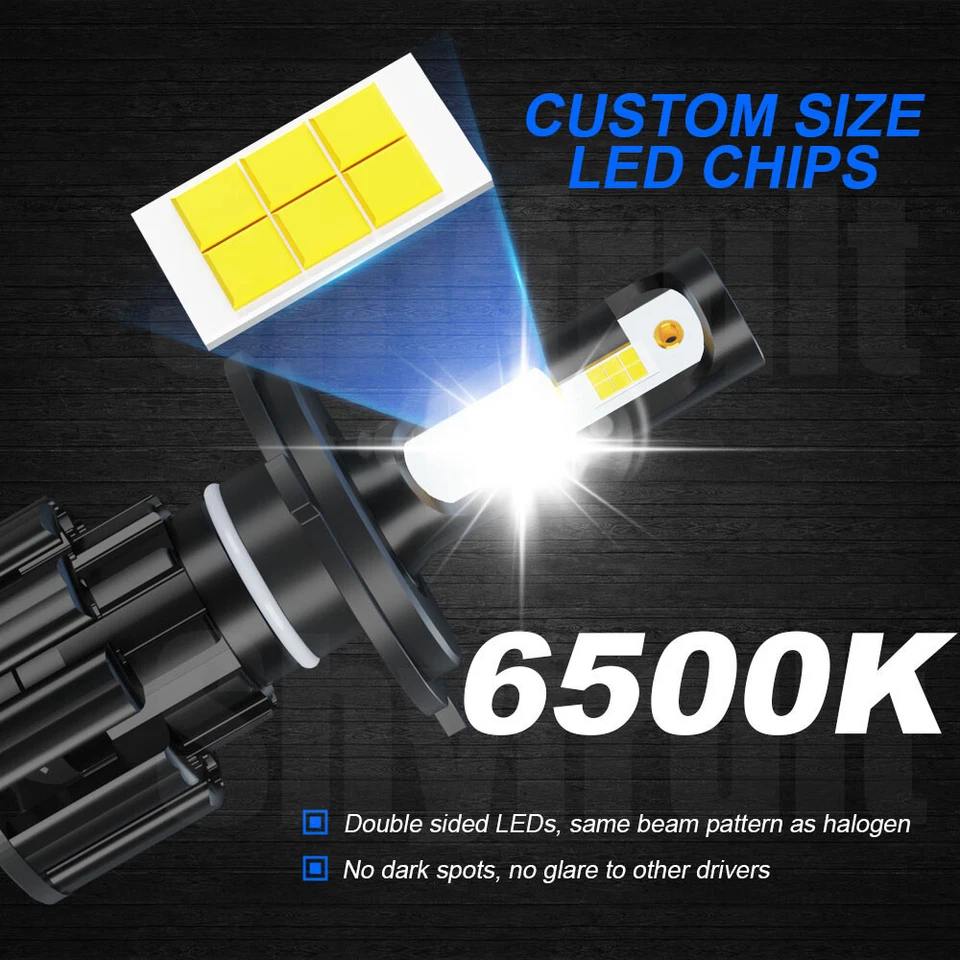 7Inch led GLASS Headlight Round, ORIGINAL CLASSIC LOOK conversion Chrome pair Foto 4 de 4