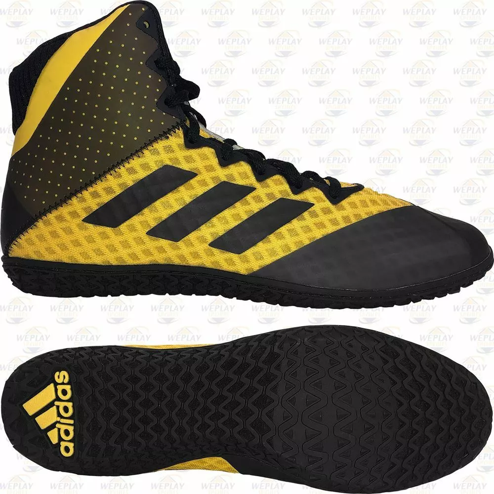 Adidas Mat Wizard 4 Yellow & Black Wrestling Shoes