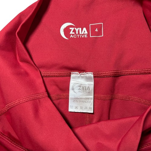 ZYIA Active Pocket Brilliant Capri Leggings SIZE 4 Red High Rise Yoga Athleisure - Picture 6 of 9