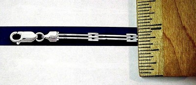 Binario Gliederarmband 4 mm Sterlingsilber 0,925 reines Silber