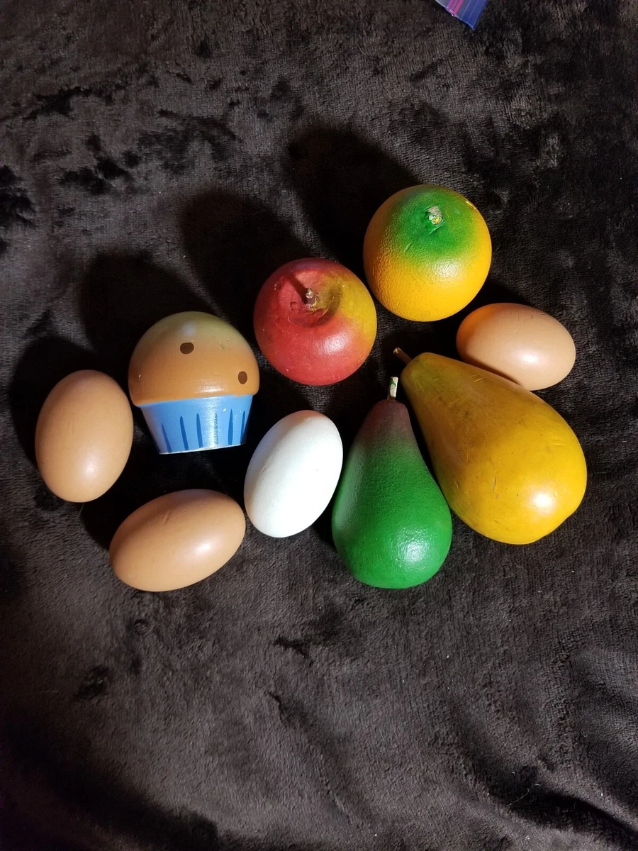 Melissa Doug Replacement Wooden Food Eggs Muffin Apple Orange