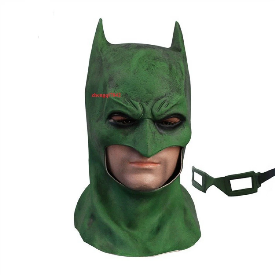 Casco de látex cara completa Batman Cosplay máscara tocado accesorio fiesta utilería regalo Foto 2 de 4