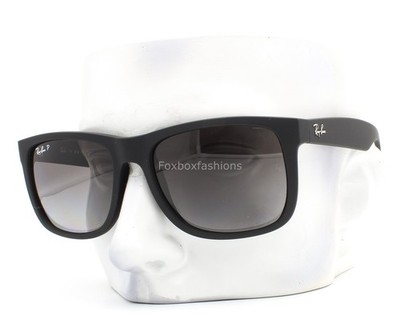 Ray-Ban Justin Sunglasses RB4165 622/T3 Matte Black Rubber Gray Polarized w/case