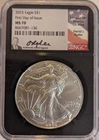 2025 American Silver Eagle NGC MS70 First Day of Issue FDOI - Ryder Signed