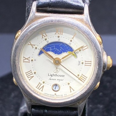 CITIZEN Lighthouse Moonphase Quartz Women's Watch 24mm Vintage