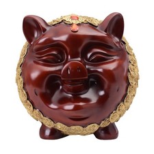 Sparschwein mit M&uuml;nzdekor traditionell Sparschwein edel f&uuml;r Regal