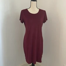 Vibe Sportswear Suede Bodycon Dress XL Maroon Red Preppy Athleisure Streetwear