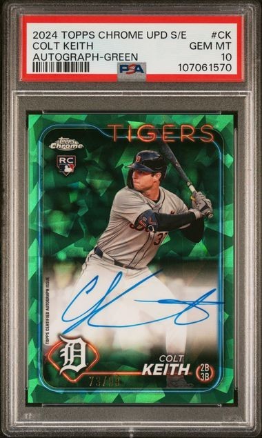 2024 Topps Chrome Update Sapphire Colt Keith Green Auto /99🔥PSA 10 🔥GEM MINT🔥