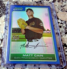 MATT CAIN 2006 Bowman Chrome BLUE Refractor SP /150 Rookie Card RC Perfect Game. rookie card picture