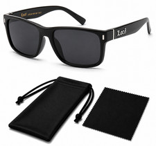 Locs Sunglasses Men's Black Metal Logo Frame Category 3 Dark Lens Sunglasses