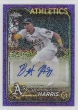 2024 Topps Chrome Update Purple Speckle Refractor 196/299 Brett Harris Auto 00gy