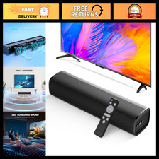 50W Bluetooth Sound Bar for Smart TV - 17" Surround Speaker with ARC/Optical/AUX