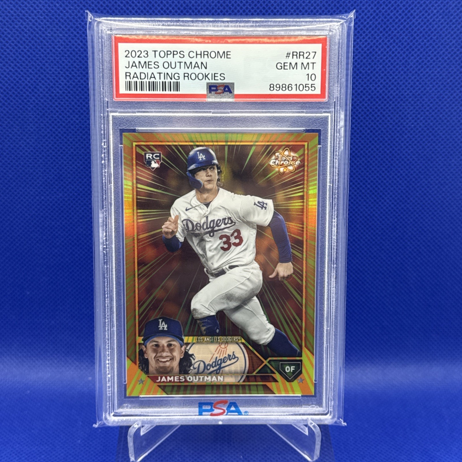 2023 Topps Chrome Radiating Rookies #RR27 James Outman Update PSA 10