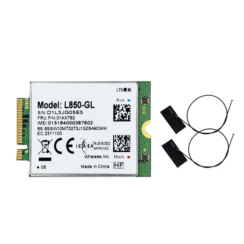 L850  WiFi-Karte + 2XAntenne 01AX792 NGFF M.2- für   T580 X27954