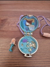 Rare Vintage Polly Pocket Seashine Mermaid Locket Complete With Figure Bluebird