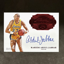 2016 Panini Flawless Autographs Kareem Abdul-Jabbar Red Ruby 12/15 Auto #FAKAJ