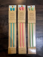 Crafter's Square Plastic Knitting Needles 4.5, 5.0, 5.5 mm 3 Sets - BRAND NEW