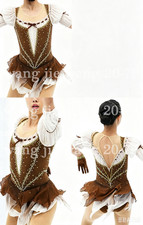 New Ice Figure Skating Dress Figure Skating Dress For Competition brown white