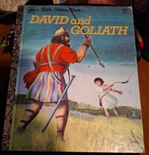 LITTLE GOLDEN BOOK DAVID & GOLIATH 1974, Barbara Shook Haven, Robert J. Lee