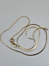 VTG 14k Yellow Gold Italy Box Chain Necklace 16.5 Fine Estate Jewelry