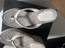 Image of COACH Franki Platform Flip Flops In Leather Women's