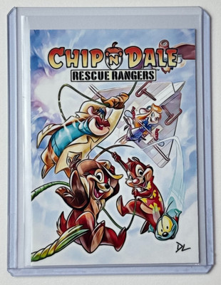 Chip 'N Dale Limited Edition Artist Signed  Rescue Rangers  Trading Card 3/10
