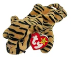 Ty Beanie Babies Stripes the Bengal Tiger Cat Rare Retired Vintage 1995, Ear Tag