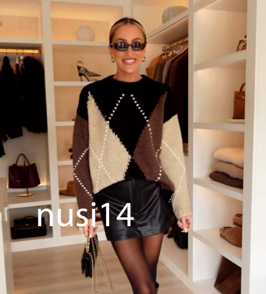 ZARA NEW WOMAN ARGYLE KNIT SWEATER BLACK ECRU S-XL 5802/101/093 | eBay