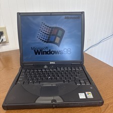 Vintage Dell inspiron 4000 Retro Laptop Windows 98 SE DOS DVD Floppy Serial port